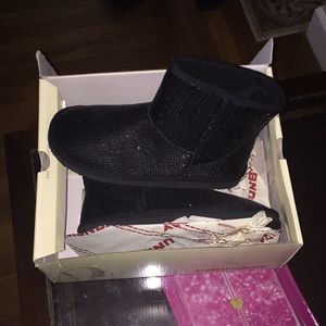 Unionbay ankle high black sequin boots